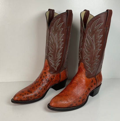 Vintage Longhorn Cowboy Boots | Exotic Wolf Fish | Men’s 9.5 D