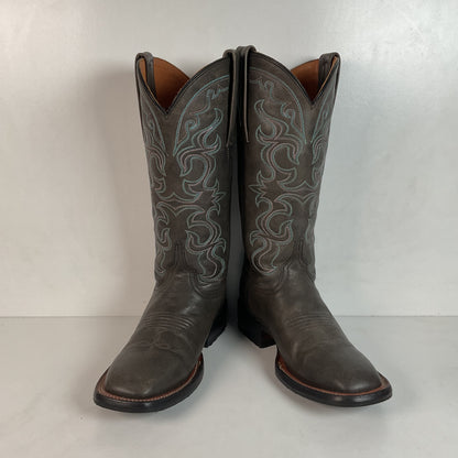 Lucchese Women’s Grey Cowgirl Boots 8.5 B Square Toe Recraft