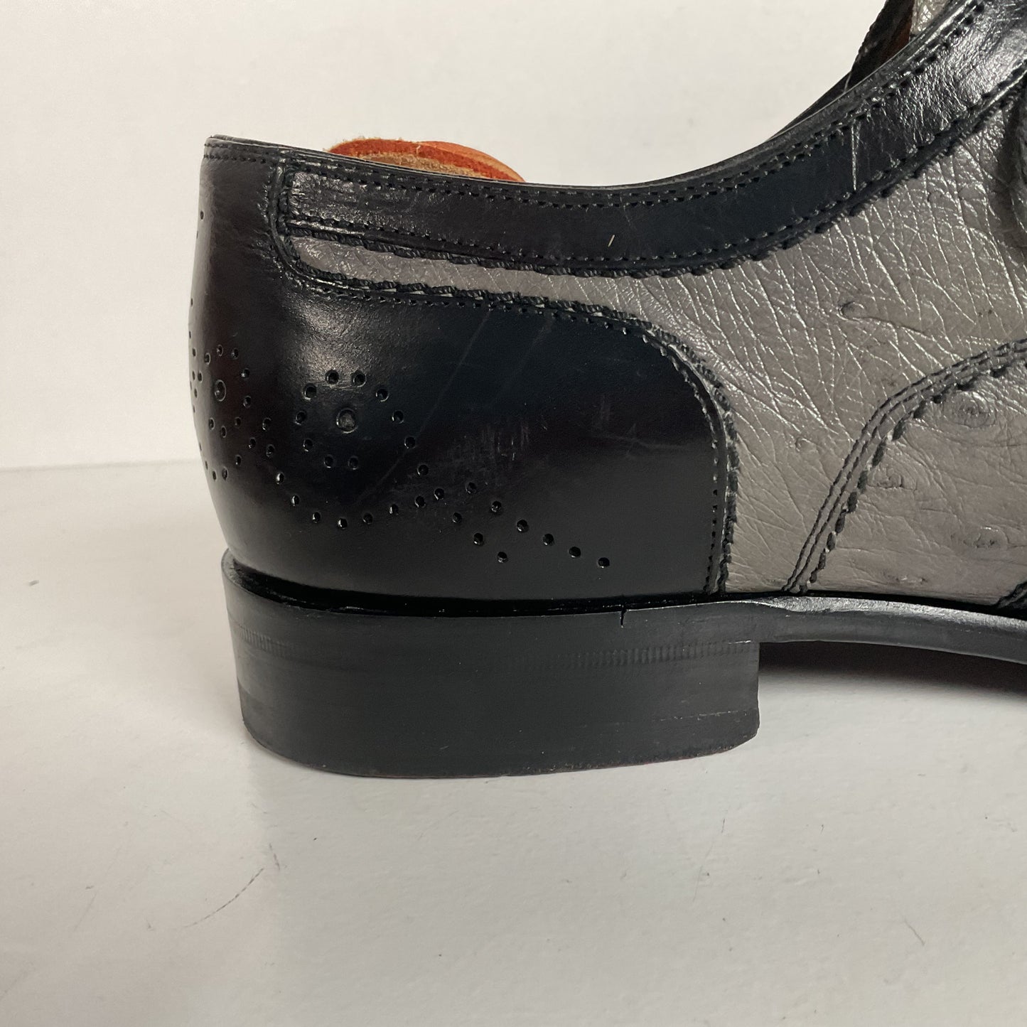 Mezlan Ostrich Quill Medallion Shoes | Derby | Exotic | Men’s 9.5 M