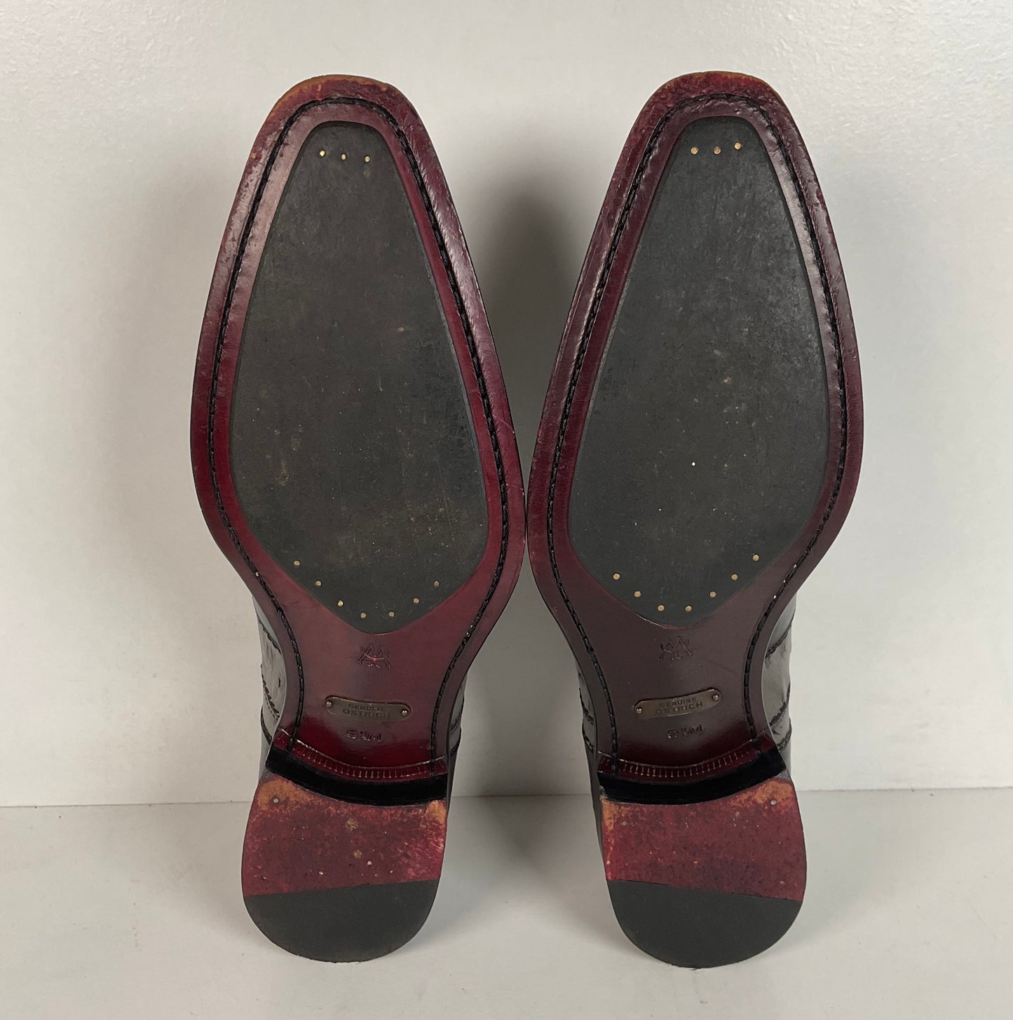 Mezlan Ostrich Quill Medallion Shoes | Derby | Exotic | Men’s 9.5 M