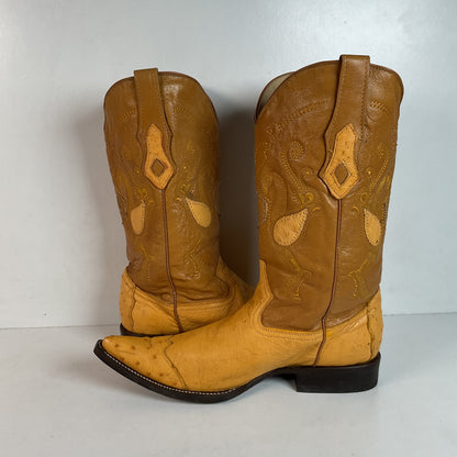 Cuadra Butterscotch Ostrich Quill Cowboy Boots US 10 Exotic