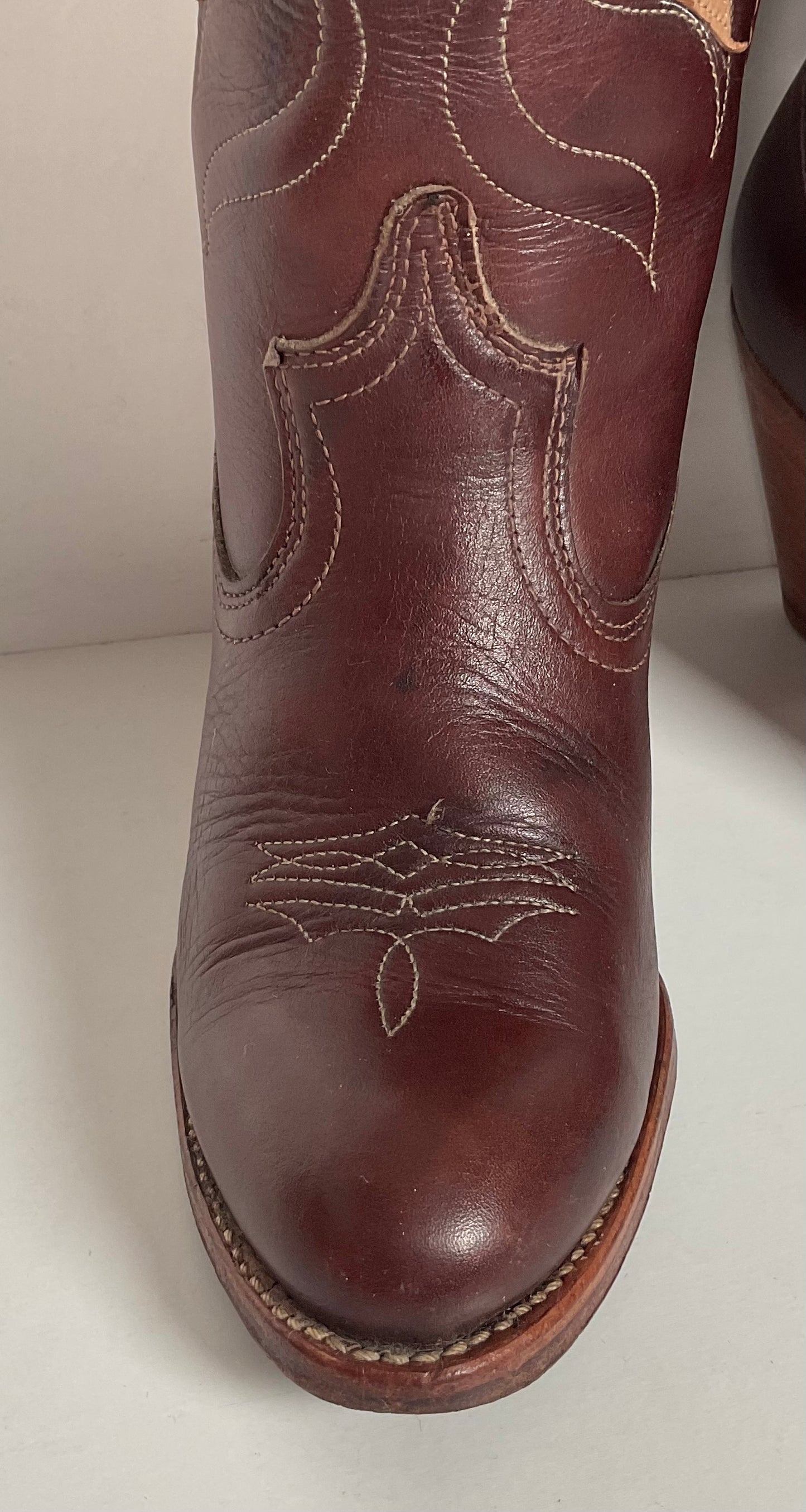 Vintage Dingo Acme Tulip Cowgirl Boots 6 M Tooled USA Made