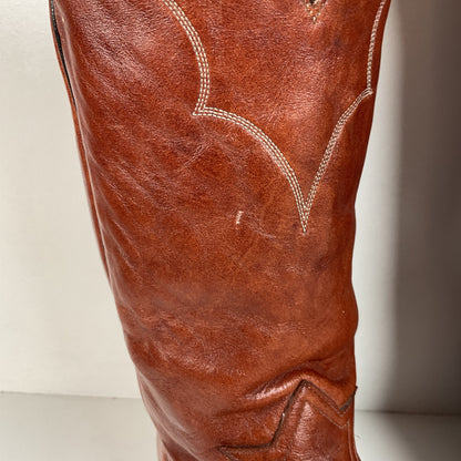 Vintage Tony Lama Chocolate Cow Cowboy Boots | Gold Label | Men’s 11 D