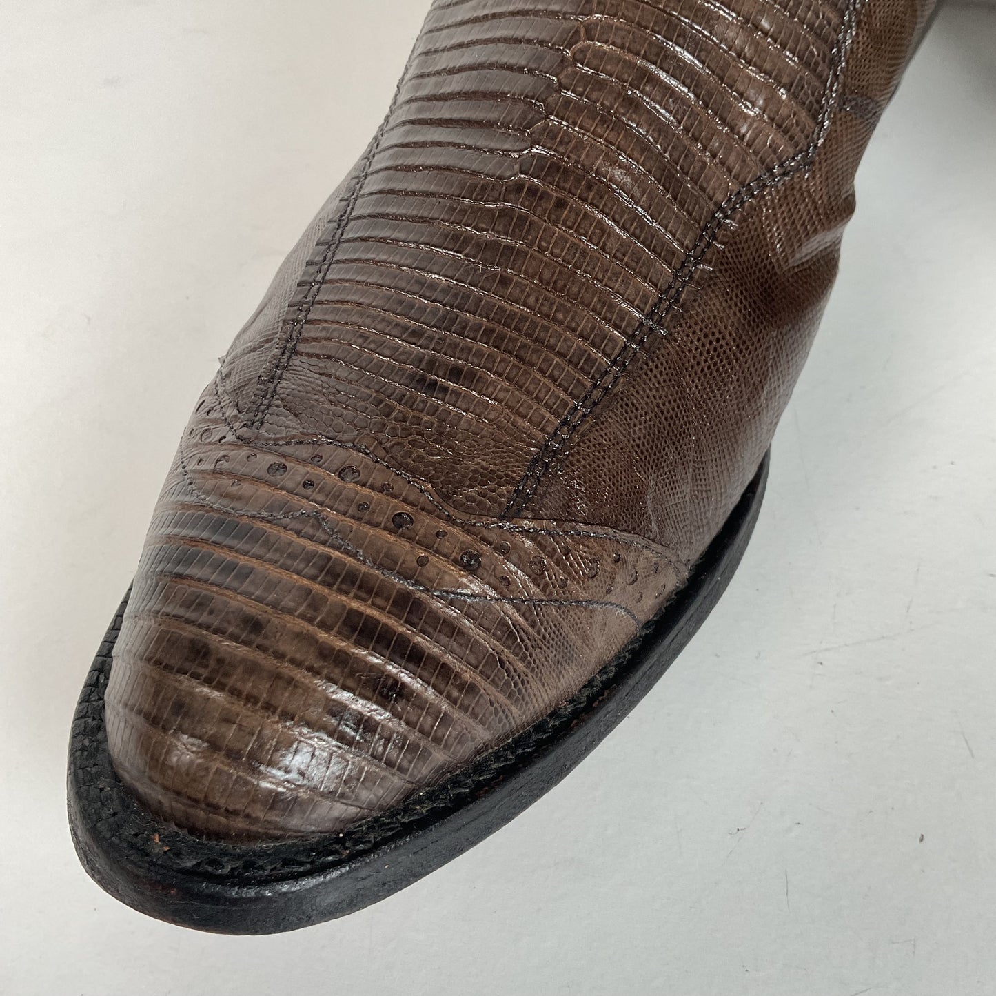 Vintage Justin Teju Lizard Cowboy Boots | Brogued | USA Made | Men’s 10.5 B