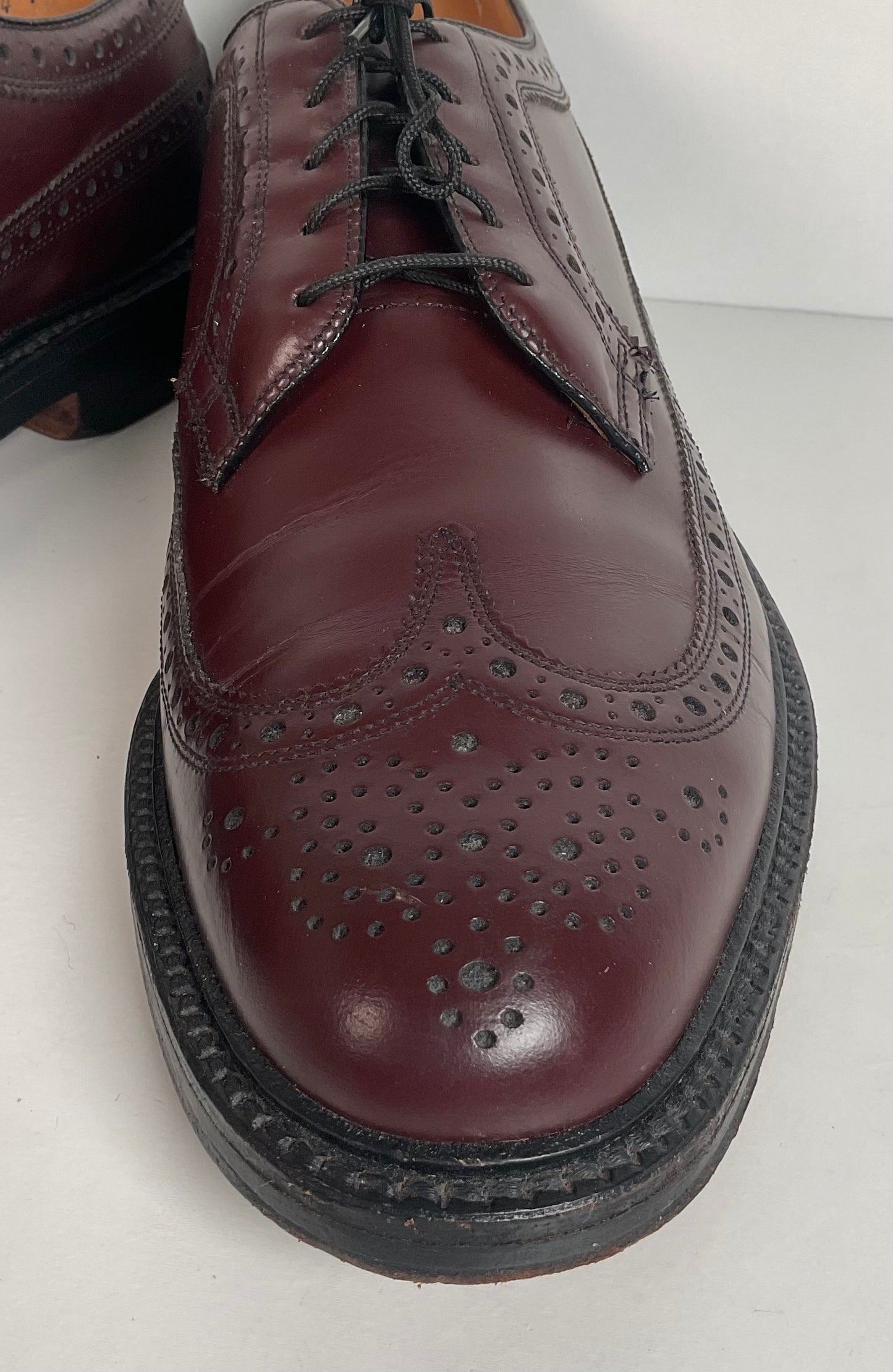 Nettleton Vintage Nettleton Cordovan Longwing Derby Shoes 10 C USA Made