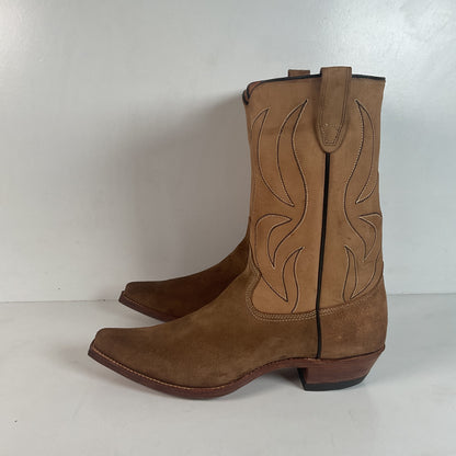 1960s Rodeo Suede Cowboy Boots 11.5 D Rough Out USA Made