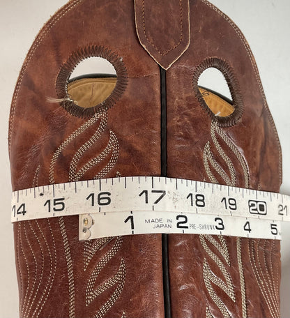 Vintage Tony Lama Buckaroo Boots | Chocolate Cow | Gold Label | 1970s | 11 D