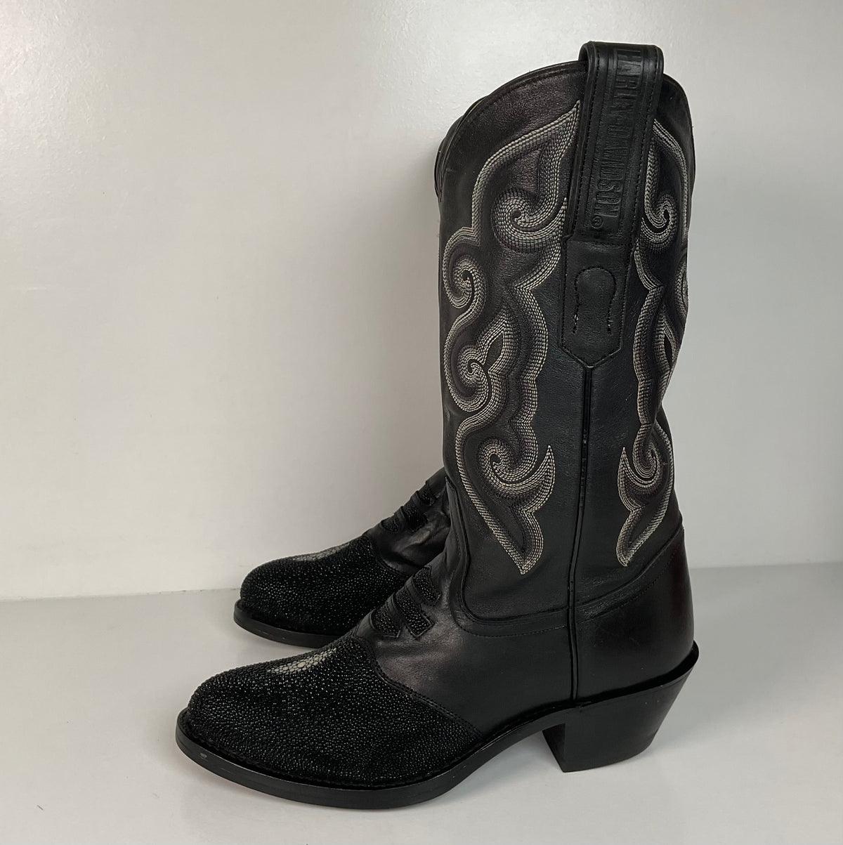 Harley Davidson Stingray Cowgirl Boots | Exotic | Tooled Inlay | Women’s 8 M