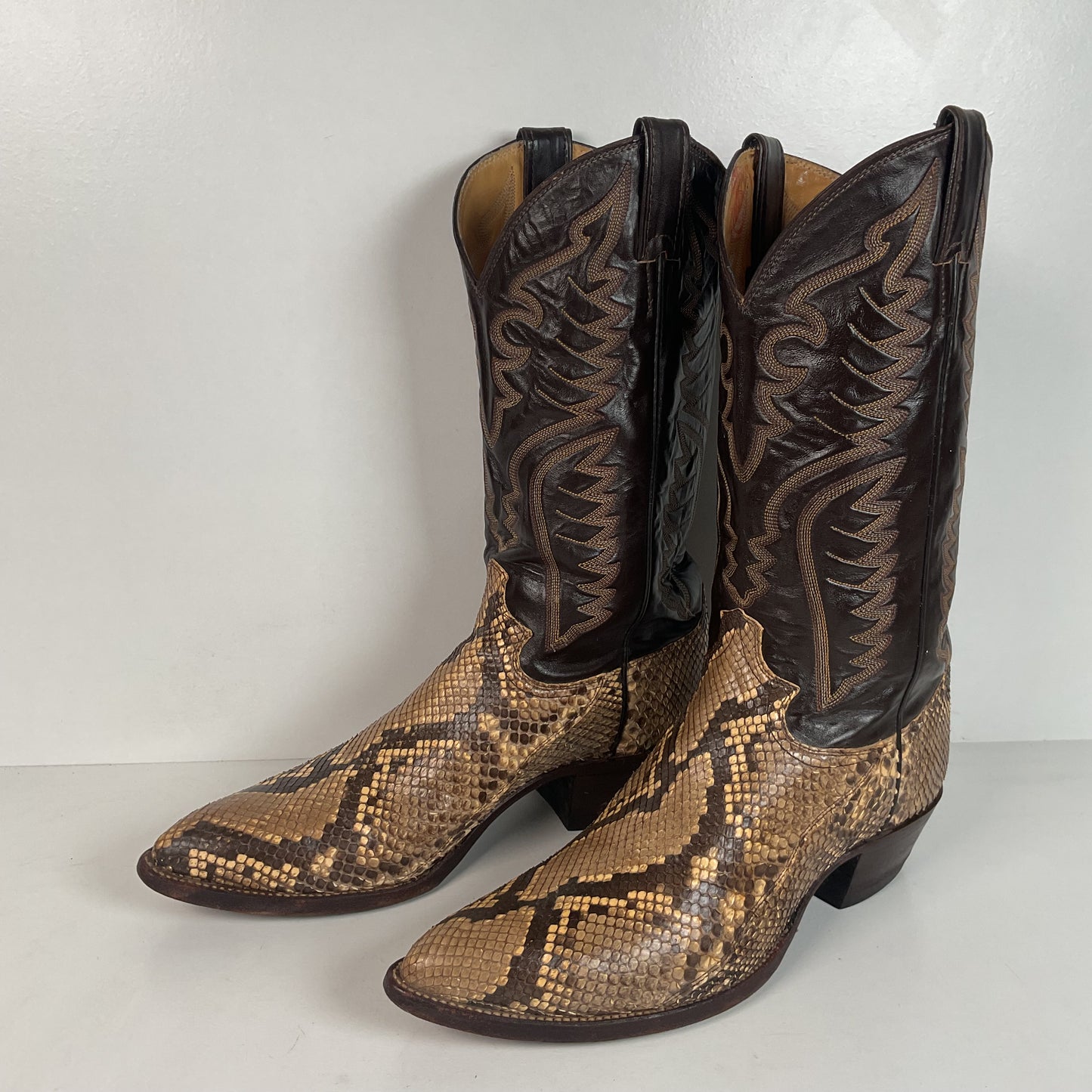 Vintage Justin Python Cowboy Boots | Snakeskin | USA Made | Men’s 10.5 B