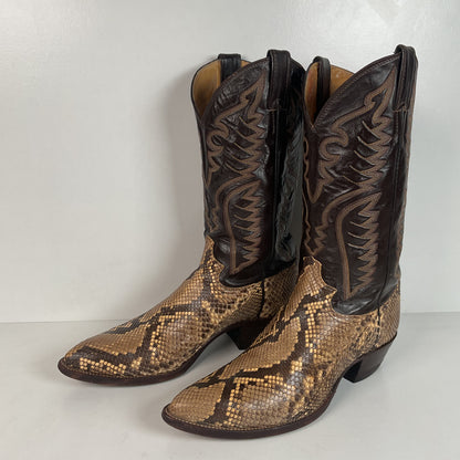 Vintage Justin Python Cowboy Boots | Snakeskin | USA Made | Men’s 10.5 B