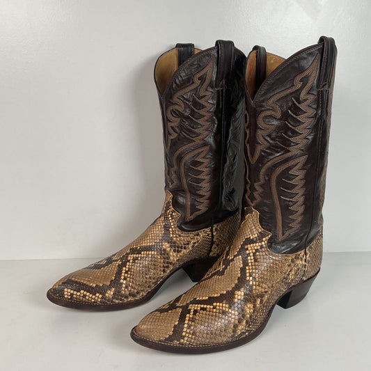 Vintage Justin Python Cowboy Boots | Snakeskin | USA Made | Men’s 10.5 B