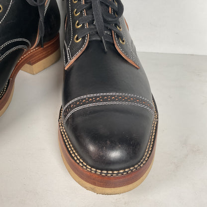 Flame Panda Cap Toe Boots | Lace Up | Custom | Men’s 9.5