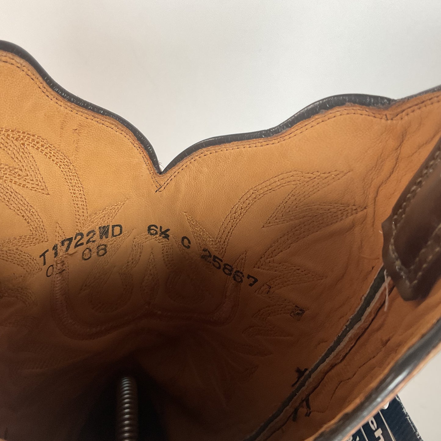 Lucchese 2000 Patent Leather Cowgirl Boots | Square Toe | Brown | USA Made | 6.5