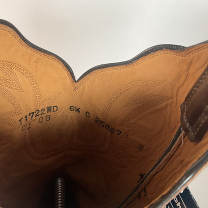 Lucchese 2000 Patent Leather Cowgirl Boots | Square Toe | Brown | USA Made | 6.5