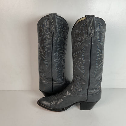 Vintage Dan Post Grey Cowgirl Boots 6 C USA Made