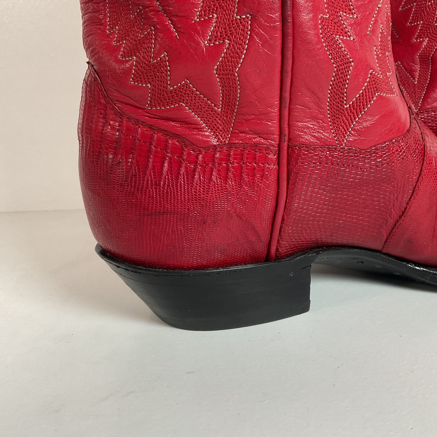 Vintage Panhandle Slim Teju Lizard Cowgirl Boots | Ruby Red | Women’s 7.5 B