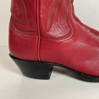 Vintage Sanders Cowgirl Boots | Ruby Red | Women’s 6.5 B