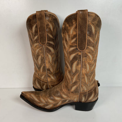 Old Gringo Cowgirl Boots 7 B Tooled Leaf Inlay Recrafted