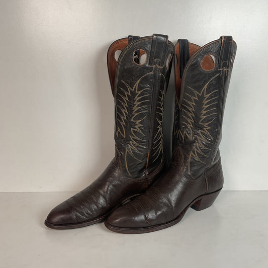 Vintage Nocona Pre-Ban Whale Buckaroo Boots 9 B Thrashed Cowboy