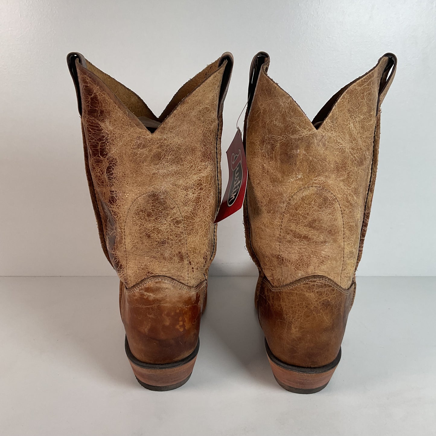 Justin Tan Road Cowboy Boots | Bent Rail | USA Made | Square Toe | Men’s 11 D