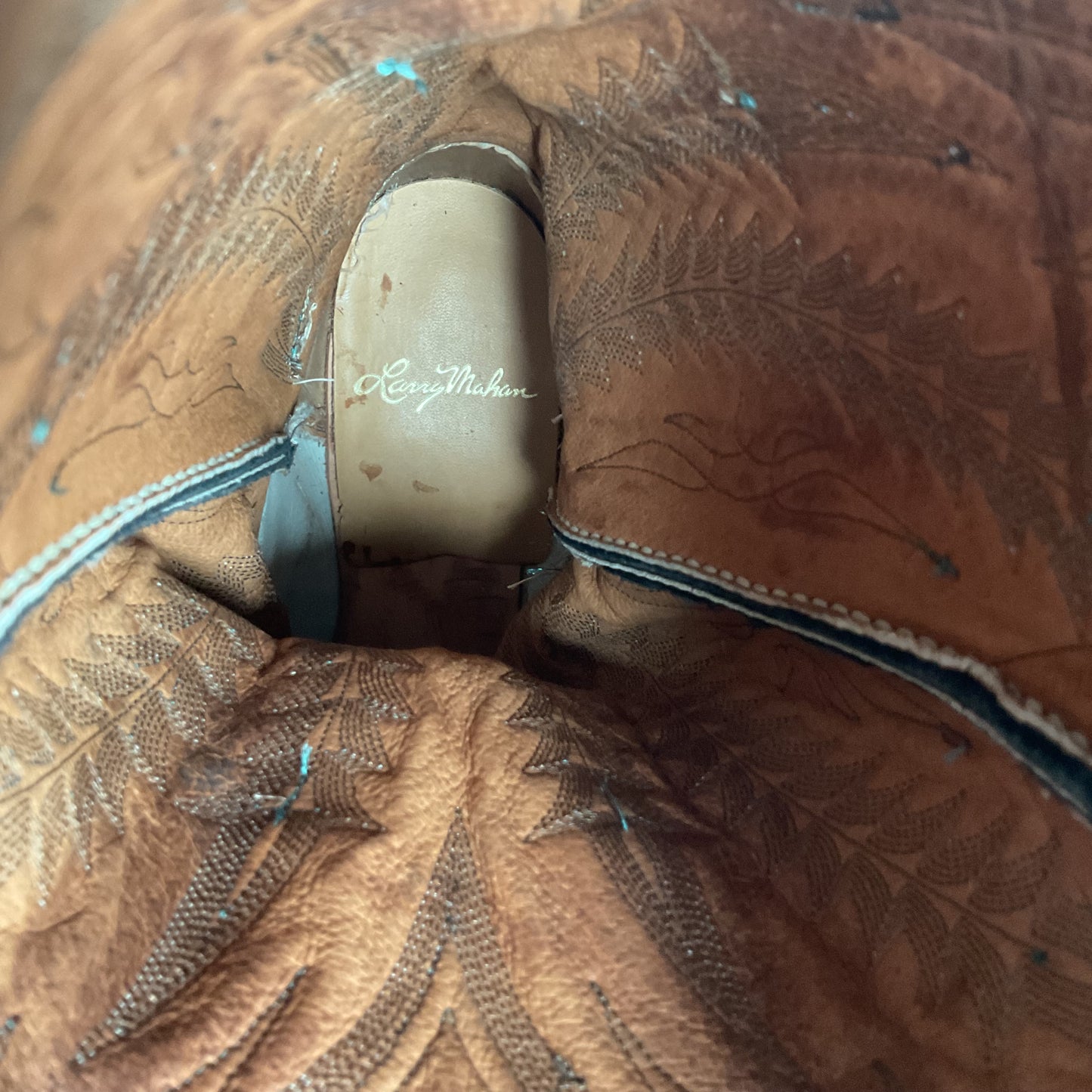 Vintage Larry Mahan Cowboy Boots | Chocolate Cow | USA Made | Men’s 9 D