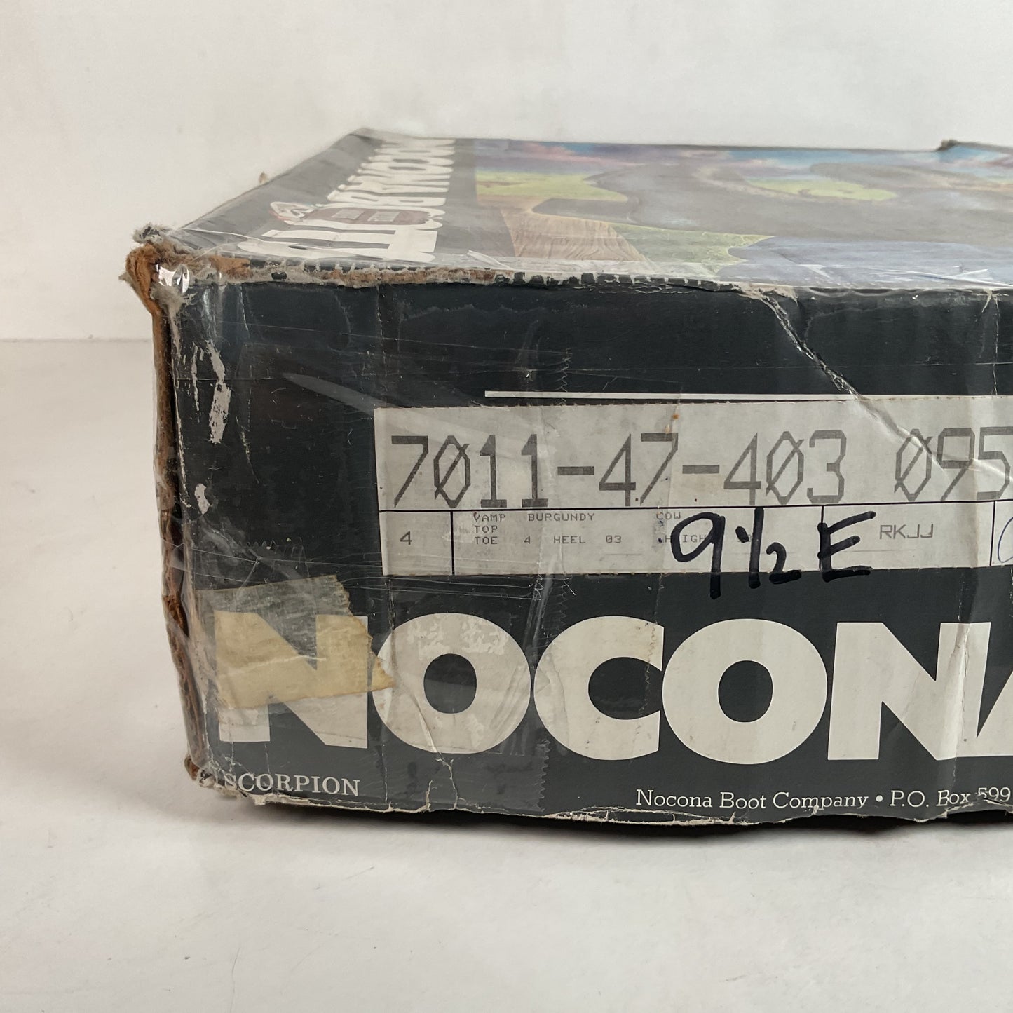 Vintage 1980s Nocona Cowboy Boot Box Only Alex Ebel Artwork