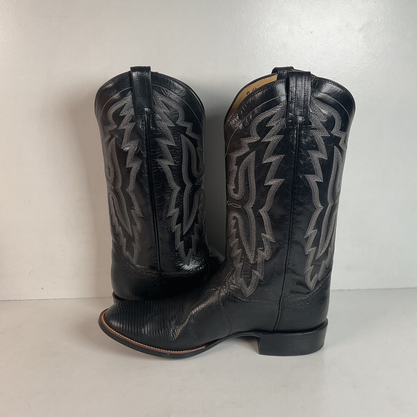 Vintage Panhandle Slim Teju Lizard Cowboy Boots 11 D Hand Crafted Original Box