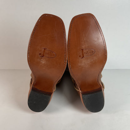 Justin Tan Road Cowboy Boots | Bent Rail | USA Made | Square Toe | Men’s 11 D