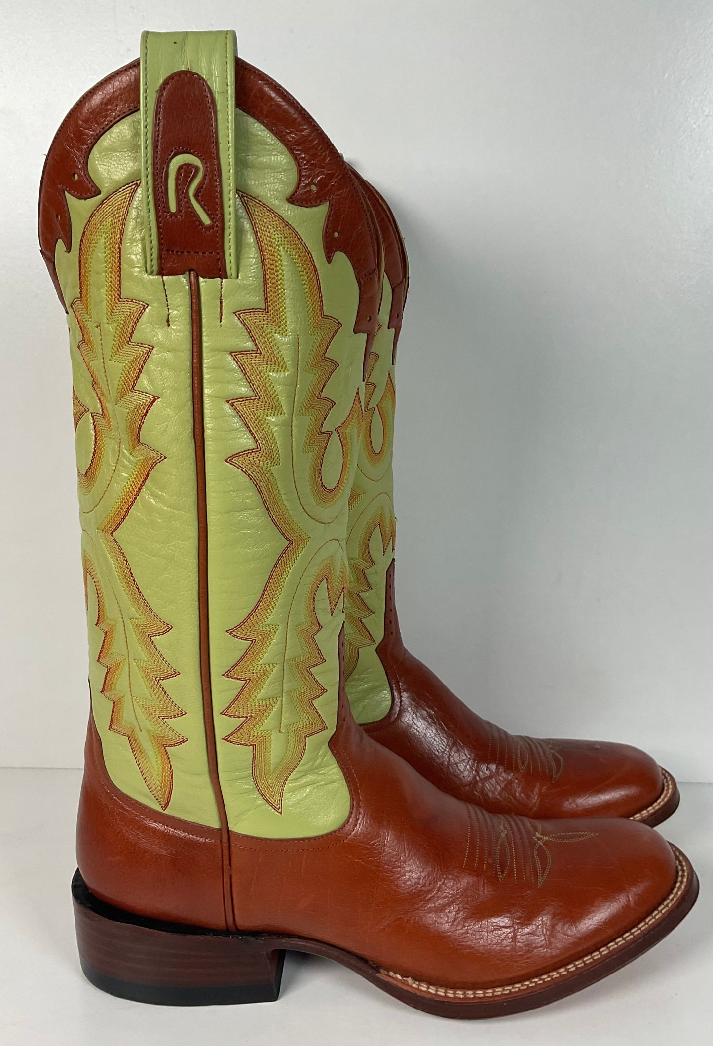 Rod Patrick Bootmakers Lime Green Cowgirl Boots 8.5 B Handmade