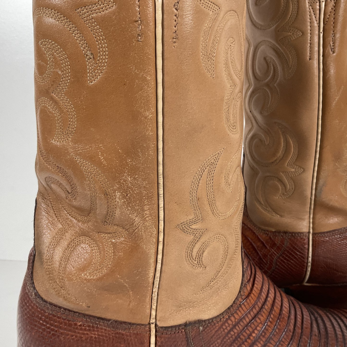 Vintage Lucchese San Antonio Cowboy Boots | Teju Lizard | Narrow | Men’s 9.5 B