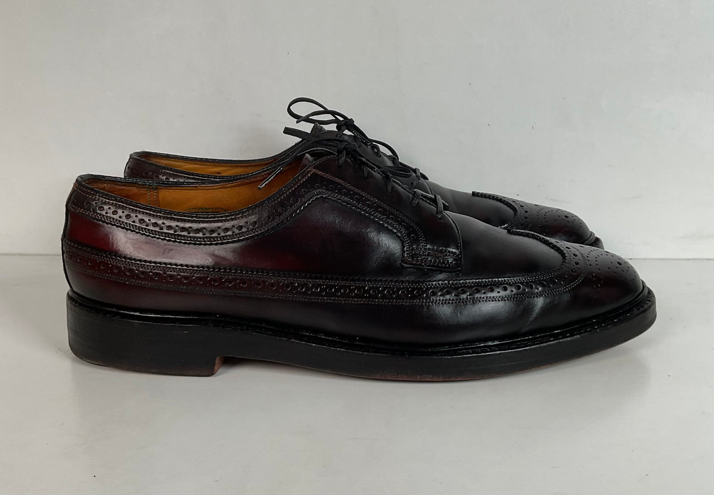 Early Florsheim Imperial Kenmoor Derby Shoes 10 C Shell Cordovan