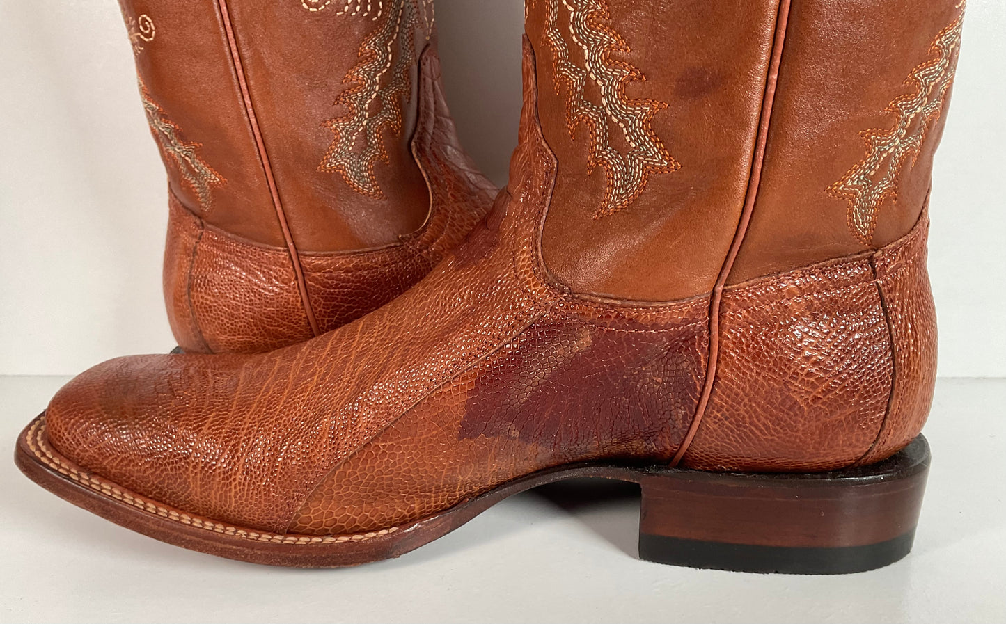 Lucchese for Resistol Ranch Ostrich Leg Roper Boots Men’s 10 B Exotic