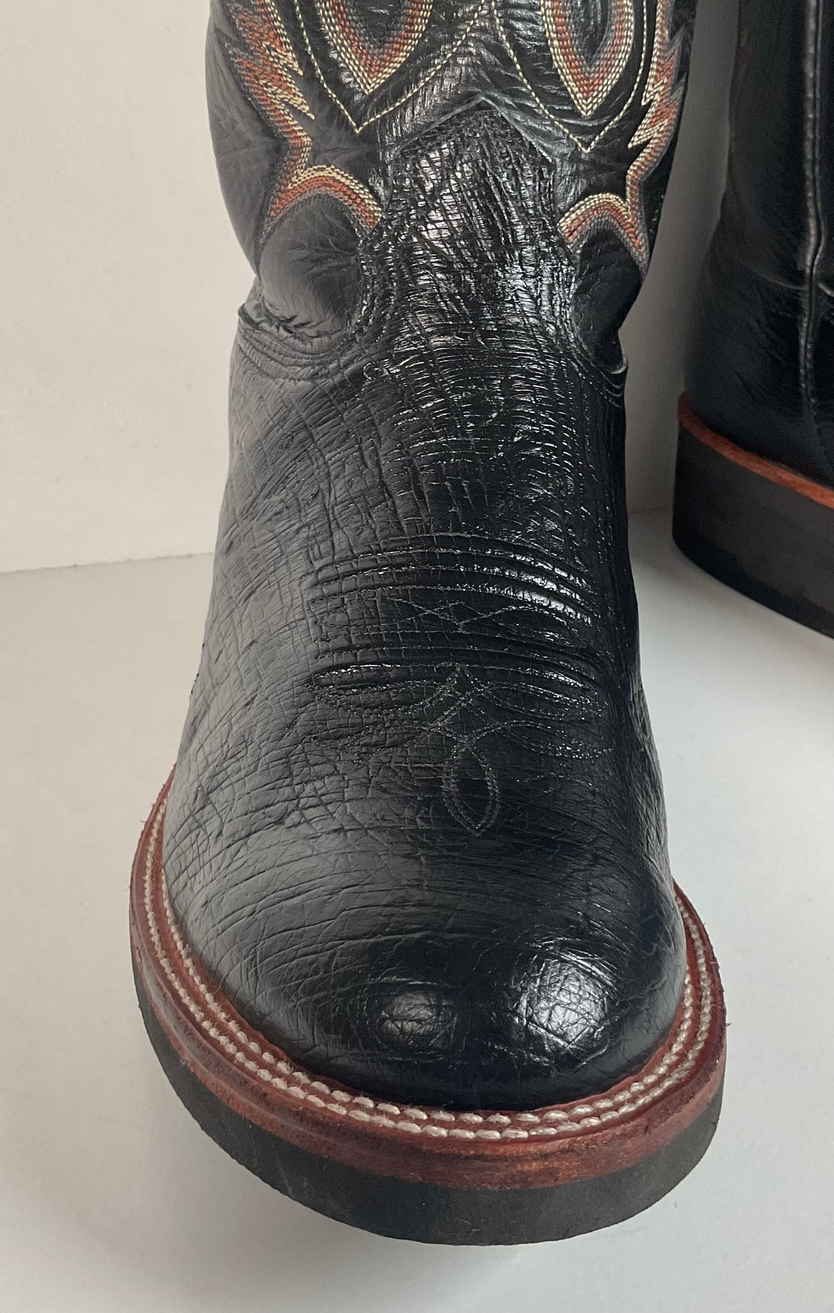 Larry Mahan Smooth Ostrich Roper Boots | Exotic | Crepe Sole | Men’s 13 D