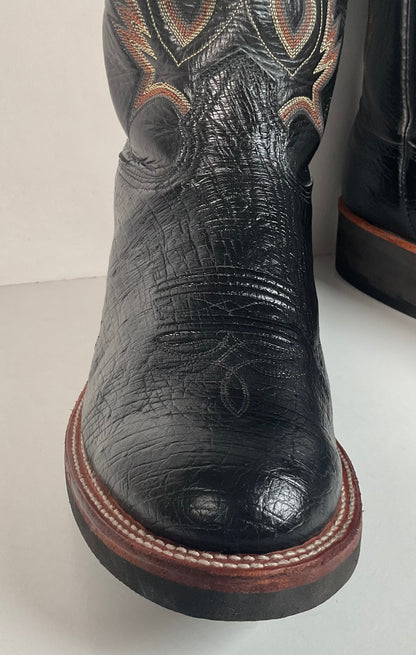 Larry Mahan Smooth Ostrich Roper Boots | Exotic | Crepe Sole | Men’s 13 D