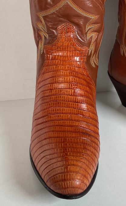 Vintage Justin Teju Lizard Cowgirl Boots | USA Made | Women’s 8 B
