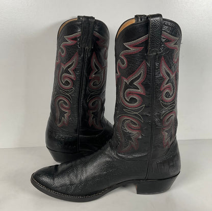 Vintage Panhandle Slim Ostrich Leg Cowboy Boots | Exotic | Black | Men’s 12 D