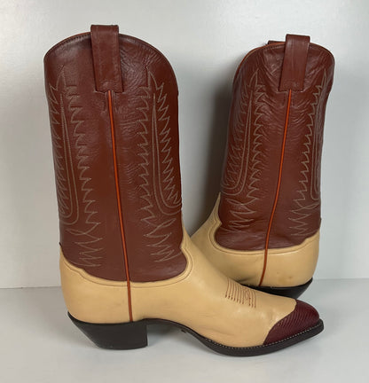 Tony Lama Urban Cowboy Boots | Lizard Wingtip | USA Made | Men’s 11 D