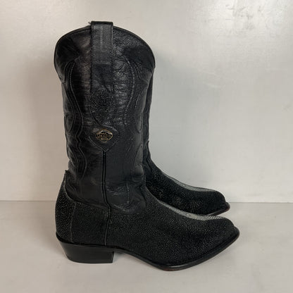 Los Altos Exotic Sea Stingray Cowgirl Boots 8 M Classic Black