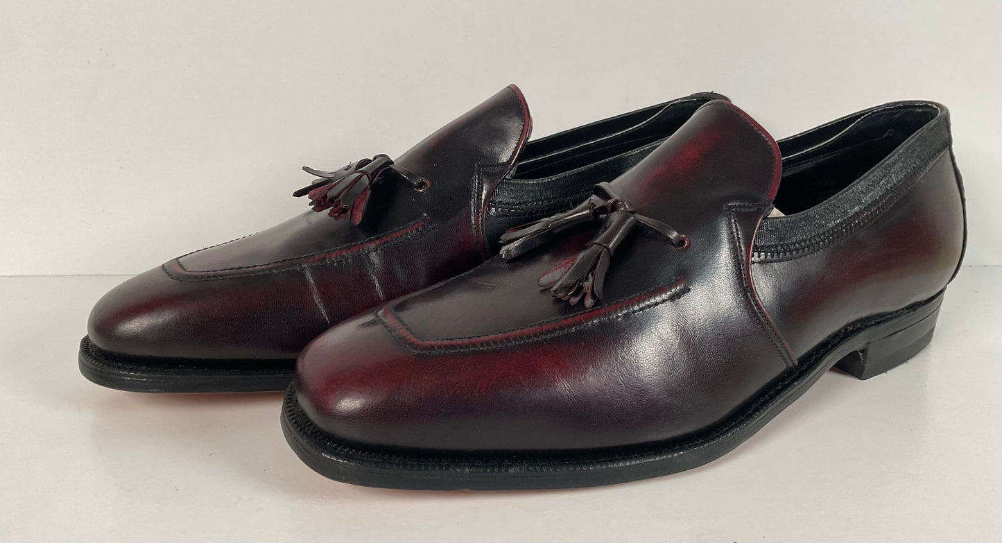 Vintage Johnston Murphy Aristocraft Oxblood Tassel Loafers 9.5 C USA Made