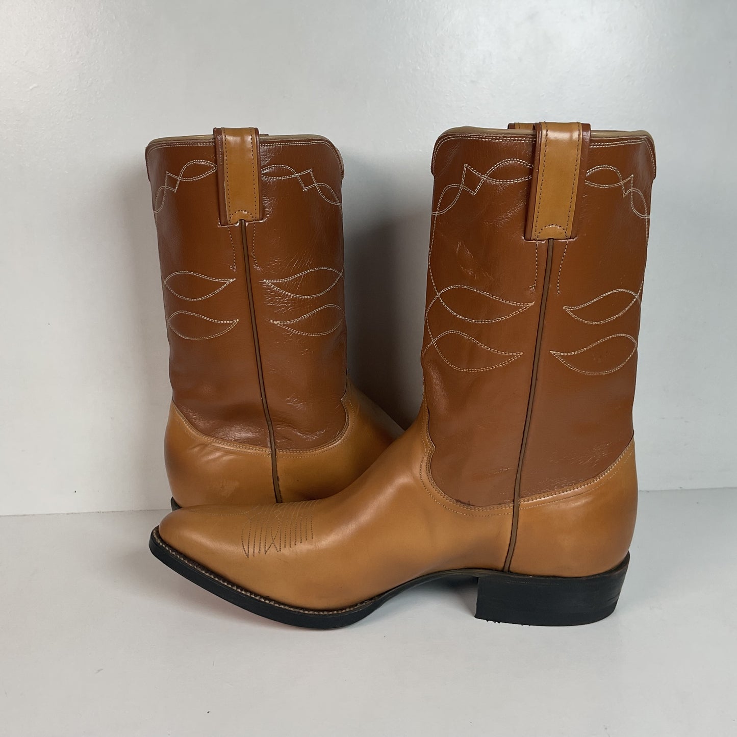 Vintage 1960s Justin Cowboy Boots 11.5 D Hand Lasted Old Fort Worth Label
