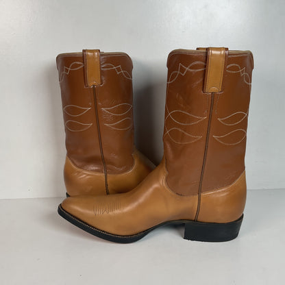 Vintage 1960s Justin Cowboy Boots 11.5 D Hand Lasted Old Fort Worth Label