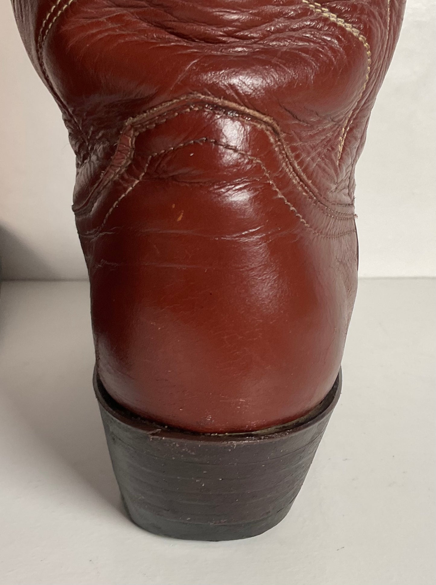 Vintage Justin 18” Butterfly Cowgirl Boots 5.5 C Snakeskin Inlay 70s