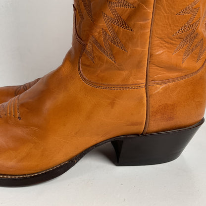 Vintage Justin Calfskin Cowboy Boots | Butterscotch | USA Made | Men’s 10.5 D