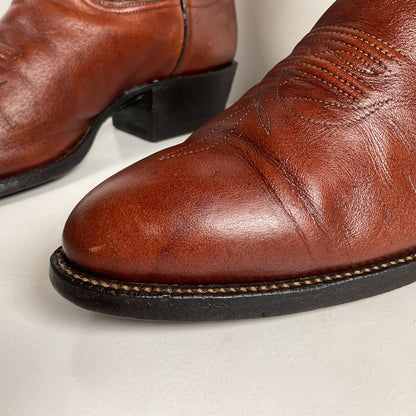 Vintage Tony Lama Cowboy Boots | Chocolate Cow | 1980s | Men’s 10 D