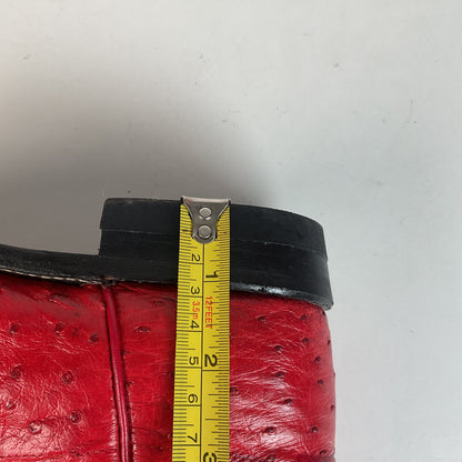 Justin Women’s Ostrich Quill Roper Boots 7 B USA Made Exotic Ruby Red