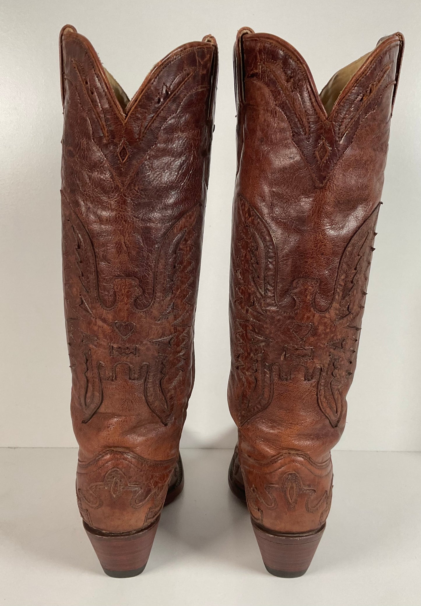 Corral Distressed Leather Thunderbird Cowgirl Boots 8.5 M Overlay Tall