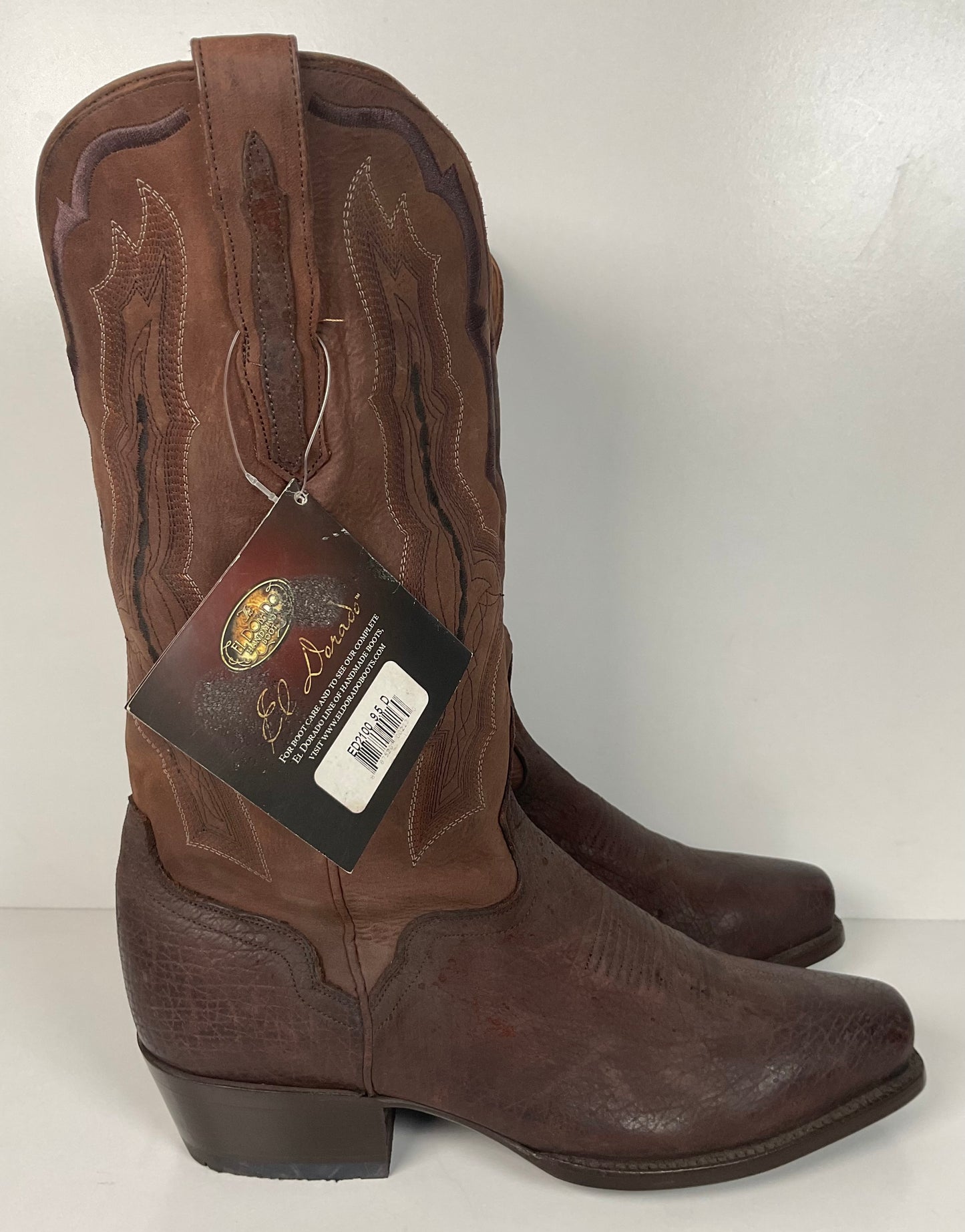 El Dorado Hippopotamus Cowboy Boots 9.5 D Handmade