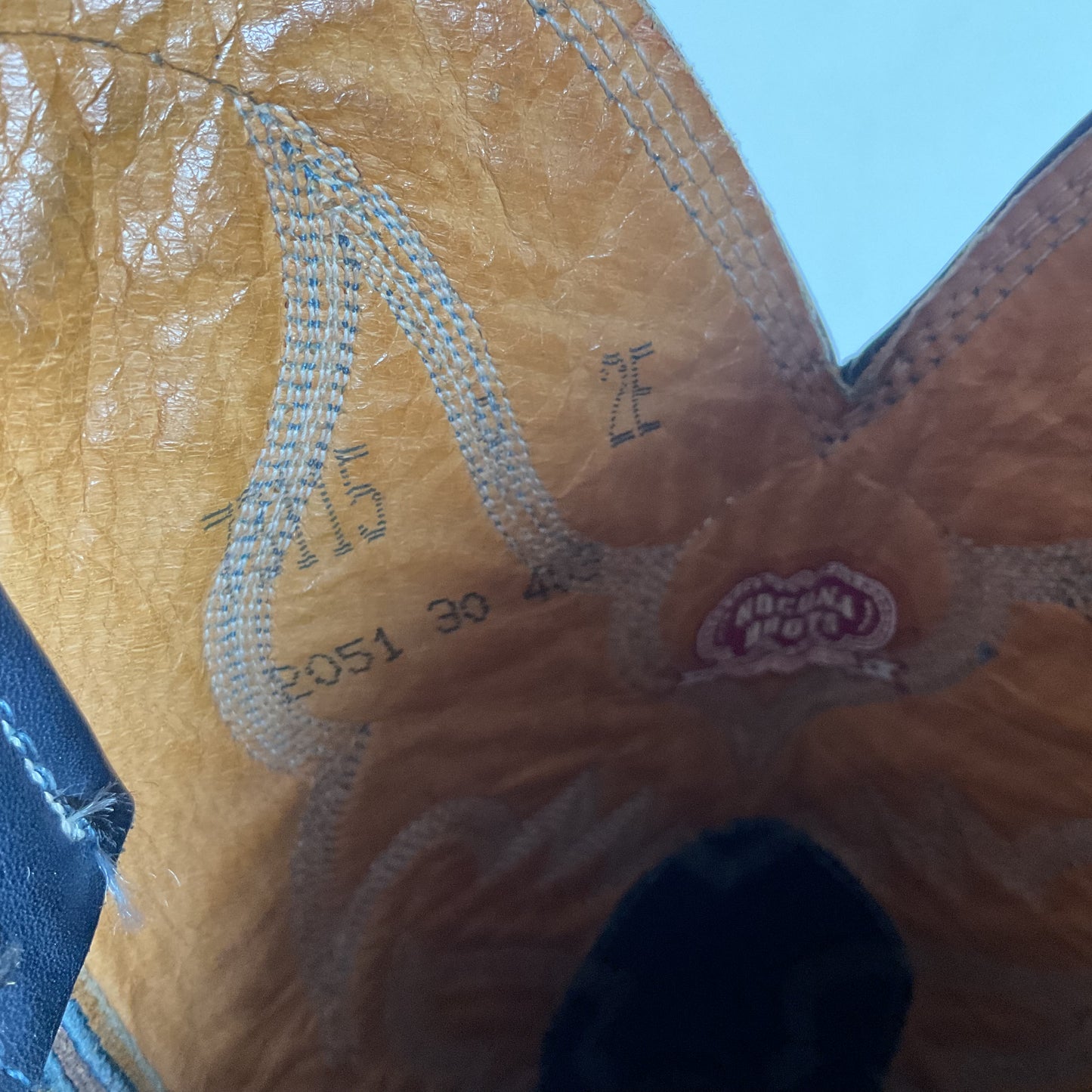 Vintage Nocona Dark Blue Python Cowboy Boots 9 EE Back Cut Snakeskin
