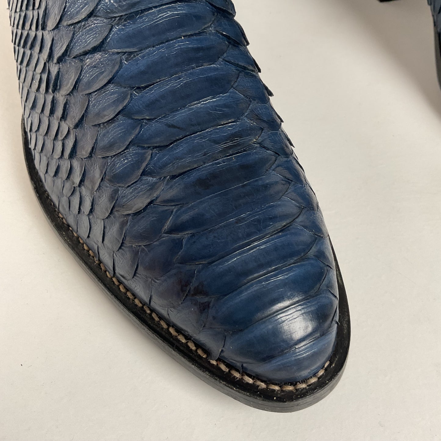 Vintage Nocona Python Snakeskin Cowboy Boots | USA Made | Royal Blue | 9.5 D