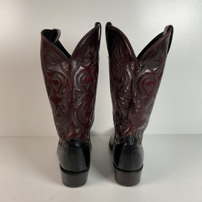 Vintage J. Chisholm Bullhide Cowboy Boots | USA Made | Black Cherry | Men’s 11 D